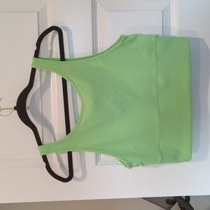 Lululemon Power Pivot Ribbed Tank Top Scream Green Light Reversible Size 12